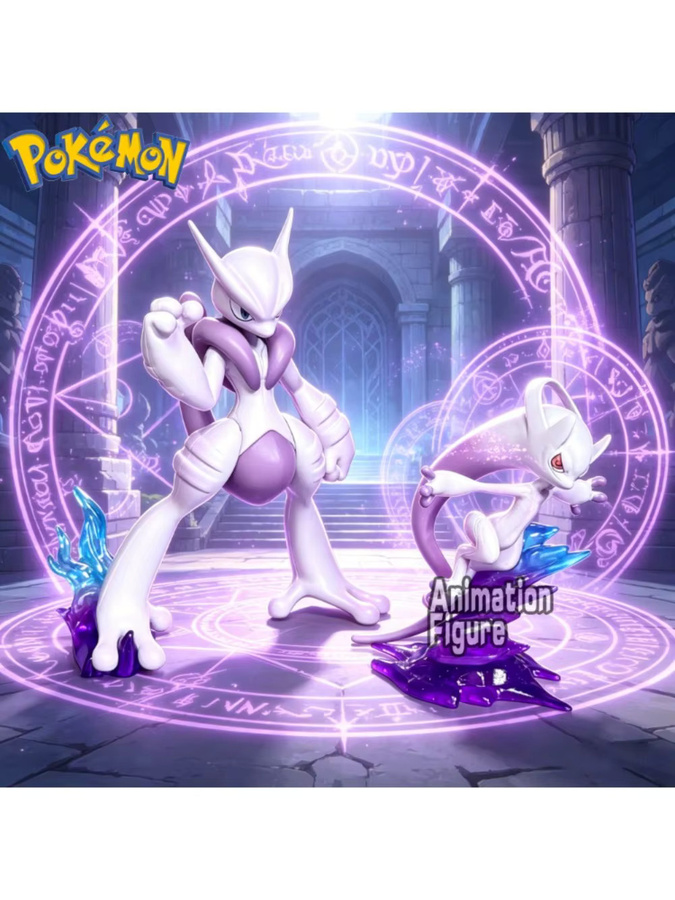 Bandai Mega Mewtwo Anime Figur aus PVC in Weiß und Lila, Höhe: 7,5 cm - Bild 3