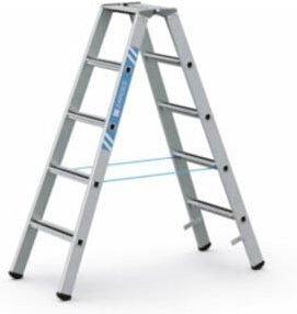 ZARGES Saferstep B Aluminium Stufen-Stehleiter in Silber mit 5 Stufen - Bild 1