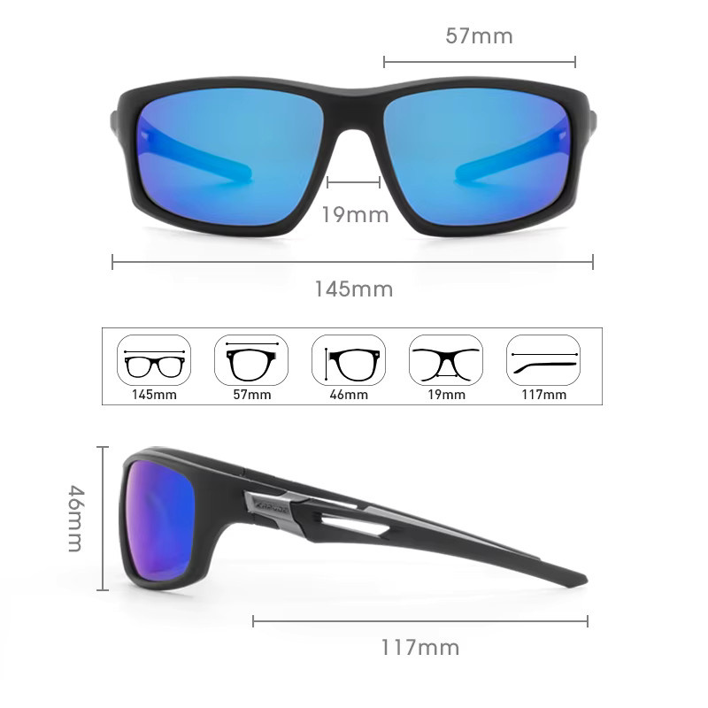 KAPVOE Sonnenbrille, Vollrand, Kunststoff, Schwarz, polarisiert - Bild 4