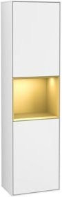 V&B Hochschrank Finion in Weiß mit LED-Beleuchtung und Glasfachböden, B: 41,8 cm, H: 151,6 cm - Bild 1