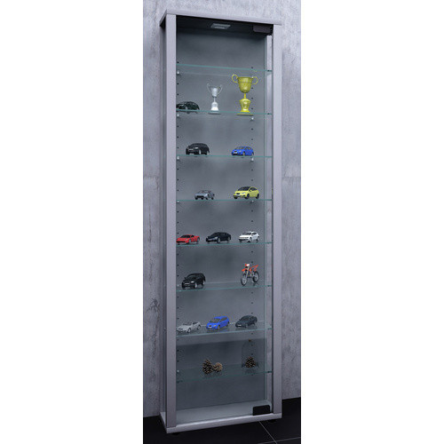 VCM Glasvitrine Edana Maxi in Silber mit ESG-Sicherheitsglas, B/T/H: 33 x 18 x 113 cm - Bild 2