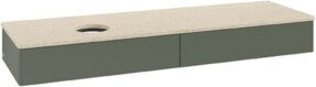 V&B Waschtischunterschrank Antao ohne Frontstruktur in Grau Grün lackiert B: 160 cm, T: 50 cm - Bild 1