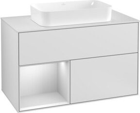 Villeroy & Boch Waschtischunterschrank Finion mit Abdeckplatte, Weiß lackiert, Breite: 100 cm, Tiefe: 60,3 cm - Bild 1