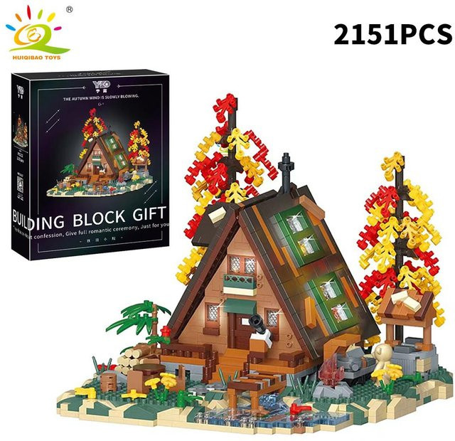 Wucifang Bags MOC Herbst Baumhaus Burg Mikro Bausteine, mit Licht, ab 8 Jahren - Bild 1