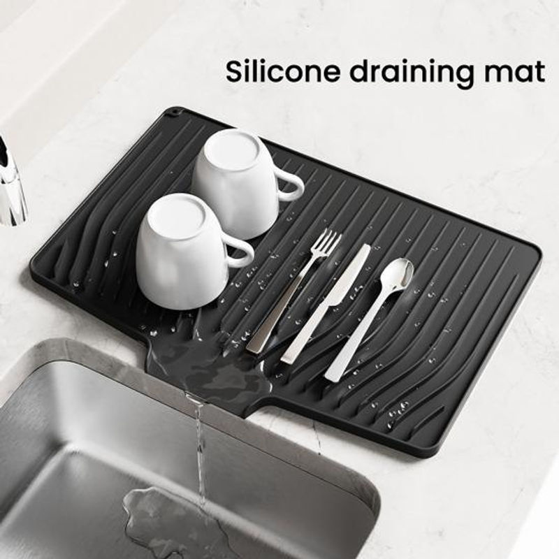 Yousheng Silikon-Abtropfmatte in rechteckiger Form mit schrägem Design für die Küche - Bild 6