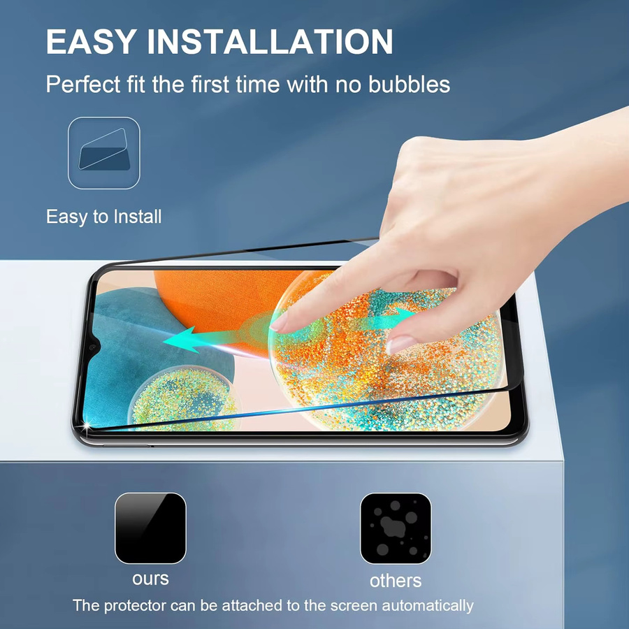 Kratzfester Displayschutz für Samsung Galaxy A23 4G/5G, 6,6 Zoll, transparent/rot - Bild 3