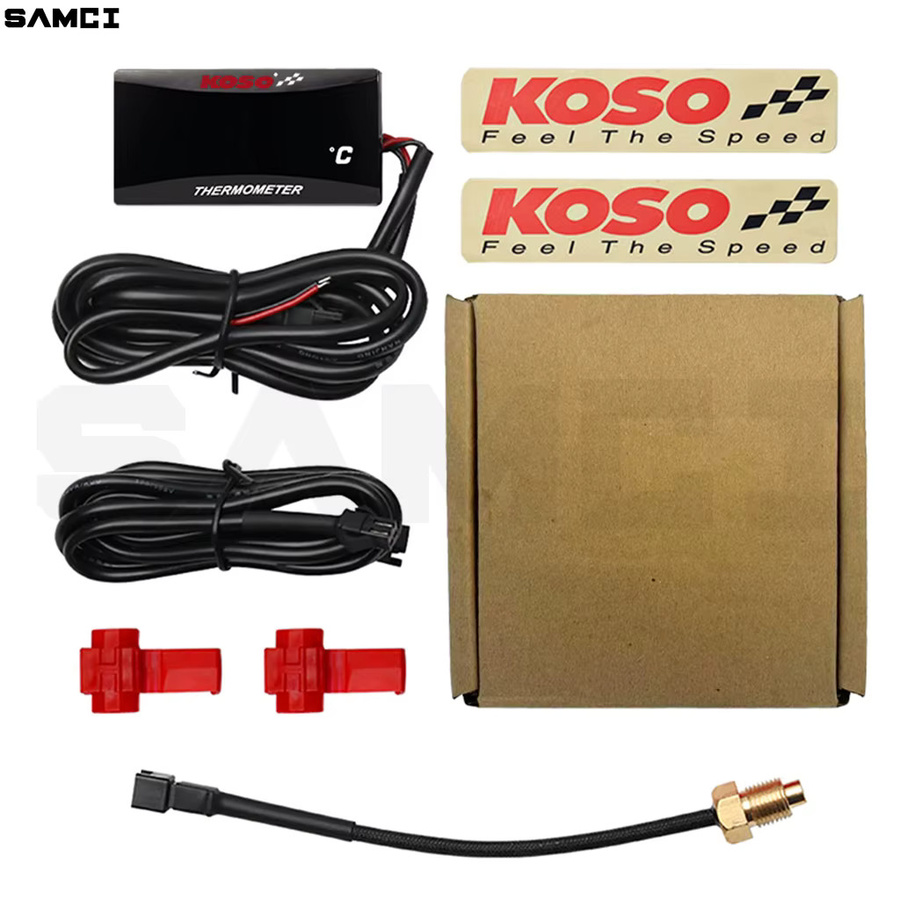 KOSO Motorrad Wassertemperaturanzeige Mini Meter Universal Thermometer in Schwarz für XMAX 300 CB400 MT 07 09 Roller und Racing - Bild 6