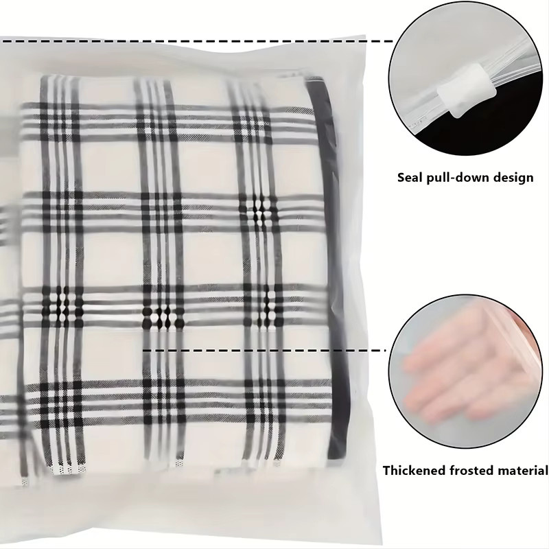 10 Stück versiegelte Hemdverpackungsbeutel aus mattiertem Polyester mit Reißverschluss zur Reiseorganisation, transparent - Bild 2