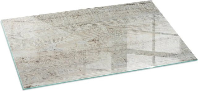 Tulup Glasplatte für Kamin und Kaminofen in Beige mit heller Holzstruktur, B/T: 140 x 70 cm - Bild 1