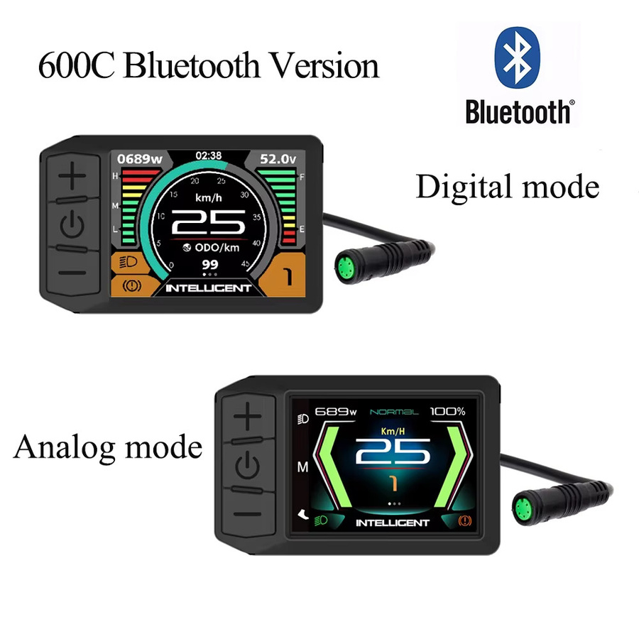 Bafang LCD 600C Display mit Bluetooth und UART-Protokoll für BBS0102 und BBSHD Mittelmotoren, Schwarz - Bild 4