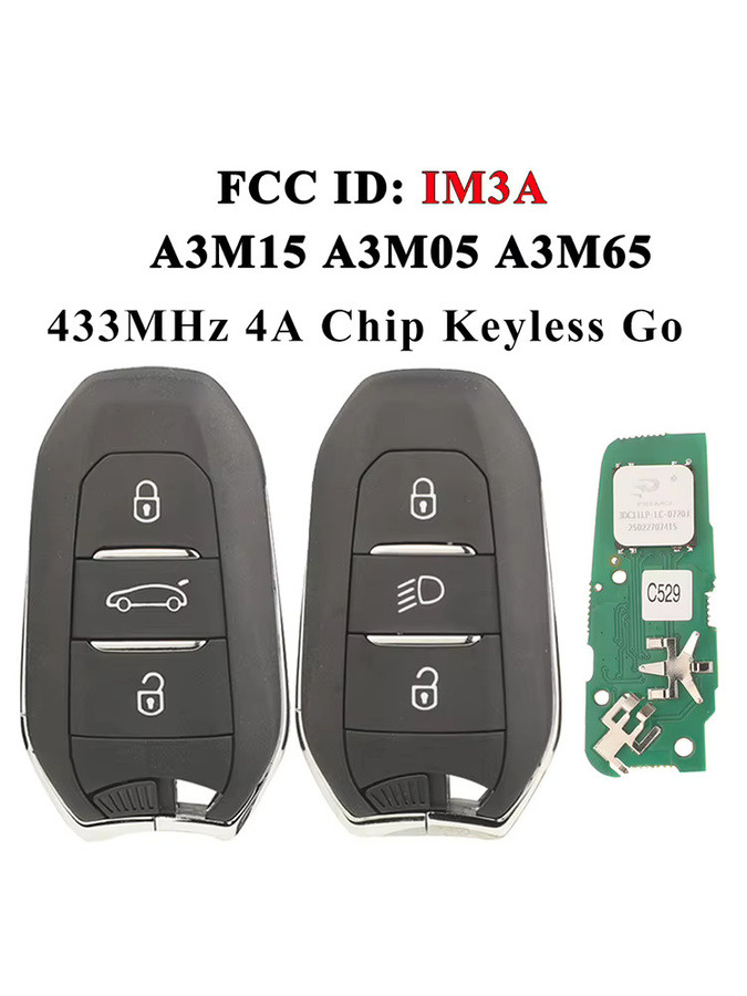IM3A 433 MHz 4A Auto Fernbedienung Schlüssel für Citroen C3 C4 DS7 Peugeot 307 308 3008 508 5008 Vauxhall Opel Grandland X Astra Corsa in Schwarz - Bild 4