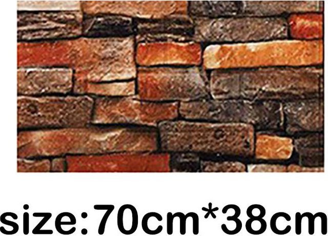 Selbstklebende 3D Wandtapete in Rot mit Fliesenoptik, wasserdicht und feuchtigkeitsbeständig, B: 70 cm, H: 38 cm - Bild 1
