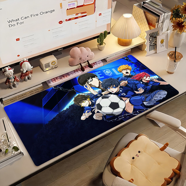 Anime B-Blue L-Lock Mauspad in Blau, rutschfeste Gamer-Schreibtischunterlage aus Gummi für Laptop und Büro - Bild 1