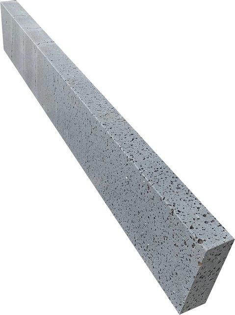 Eurostone Basaltlava Kantenstein mit Fase allseits gesägt, Schwarz/Grau, B/T/H: 16 x 5 x 100 cm - Bild 1