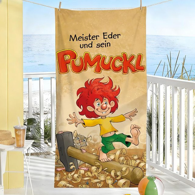 Beau Maison Strandtuch Eder und Pumuckl, schnelltrocknend, Multicolour, B/H: 80 x 160 cm - Bild 1