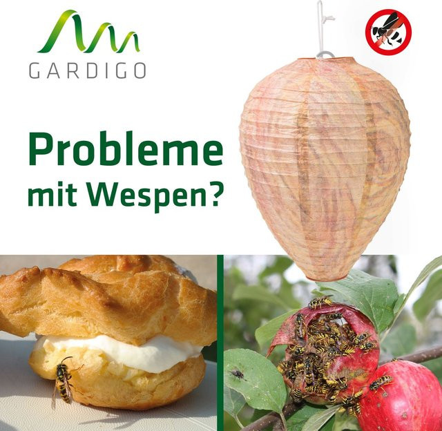 Gardigo Wespennest-Attrappe zur Wespenabwehr, 2er Set, beige - Bild 1