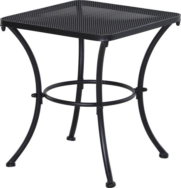 Outsunny Beistelltisch aus Metall in Schwarz als Gartentisch und Kaffeetisch für Terrasse und Balkon, B/T/H: 45 x 45 x 50 cm - Bild 1
