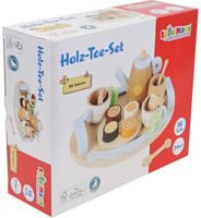VEDES Spielmaus Holz Tee-Set für Kinder, 16-teiliges Küchenspielzeug Set - Bild 1