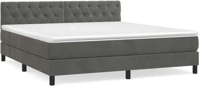 vidaXL Boxspringbett mit Matratze Dunkelgrau Samt B/T: 160 x 200 cm - Bild 1