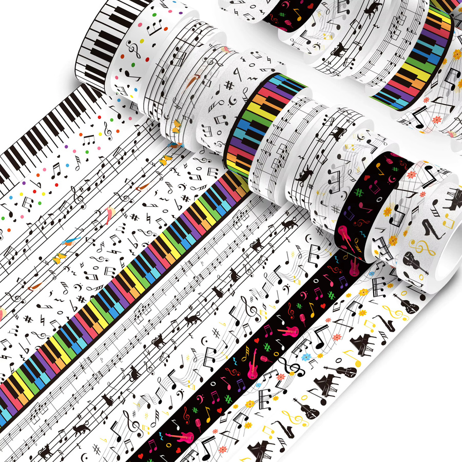 Washi Tape mit süßem Musiknoten-Cartoon-Design in Multicolour für Scrapbooking und DIY-Bastelarbeiten - Bild 3