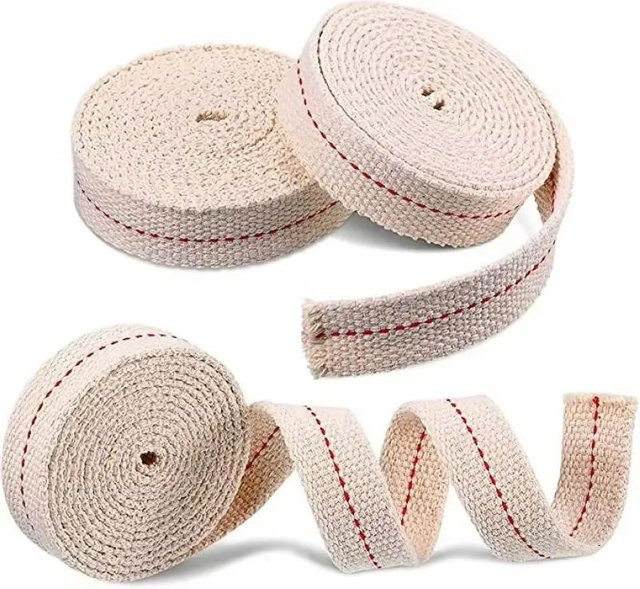 Geflochtener Baumwoll-Docht für Kerosinlampen und Öllampe, 1 Meter Rolle, Beige - Bild 1