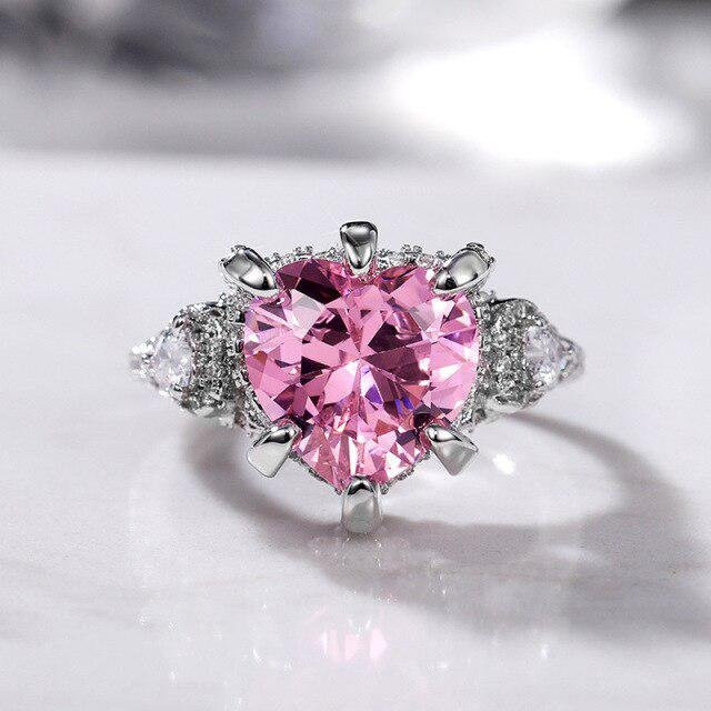 Allbestart Ring, Herz, Roségold, Zirkonia, Damen, Pinkfarben - Bild 1