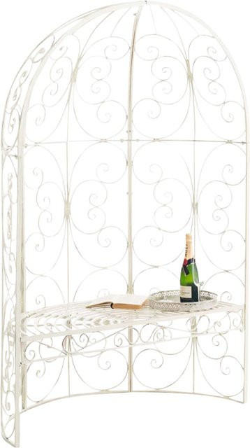 TPFGarden Halbpavillon Rosalia mit Sitzbank aus Metall in Antik-Creme, B/T/H: 178 x 120 x 58 cm - Bild 1