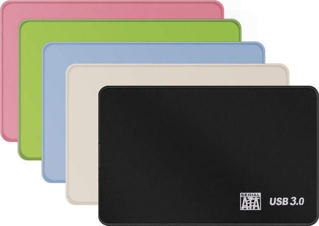 TISHRIC Externes Festplattengehäuse für 2,5 Zoll SSD und SATA zu USB 3.0 Adapter in Schwarz und Grün - Bild 1
