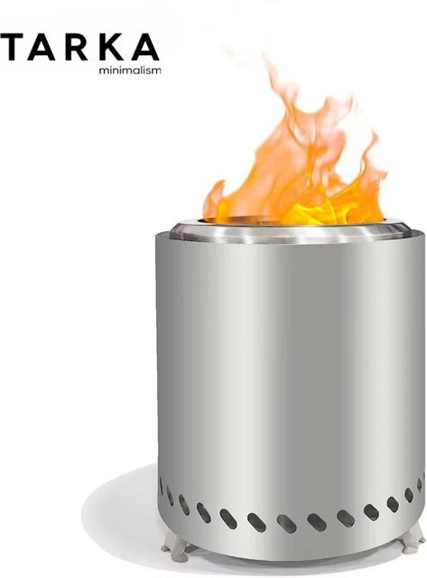 TARKA Outdoor Camping Brennholzofen aus Edelstahl in Silber für BBQ und Picknick - Bild 1