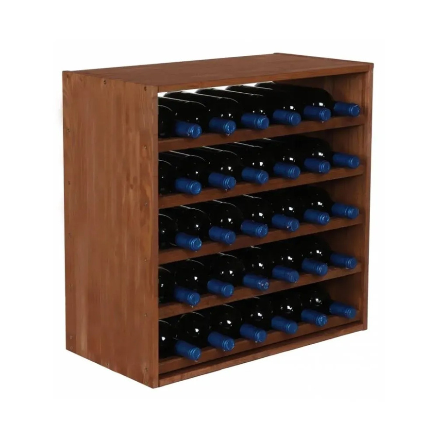 PROREGAL Modulares Weinregal Vincellar Mod aus massivem Kiefernholz, Braun geölt, H x B x T: 60 x 60 x 30 cm, Platz für 30 Flaschen - Bild 2