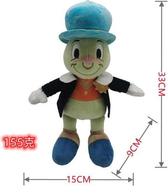Linyi toy Pinocchio Jiminy Cricket Figaro Plüschtiere, 33cm, grau, ab 14 Jahren - Bild 1