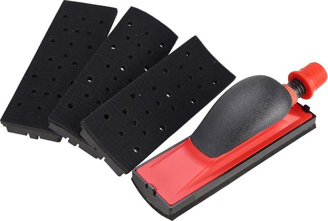 4-in-1 Handschleifblock und manueller Vakuumschleifer zum Polieren und Schleifen, Rot, B: 70 mm, H: 198 mm - Bild 1