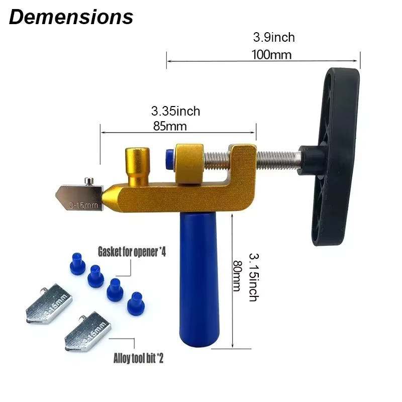 EQZ 2-in-1 Glaskeramikfliesenschneider mit Diamantrolle und Messer zur manuellen Fliesenbearbeitung - Bild 3