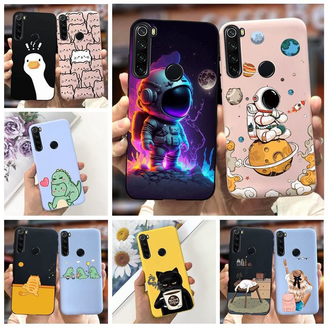 Xiaomi Redmi Note 8 / 8T / 8 Pro Handyhülle mit Astronauten Cartoon Design aus weichem TPU in Pink/Multicolor - Bild 1