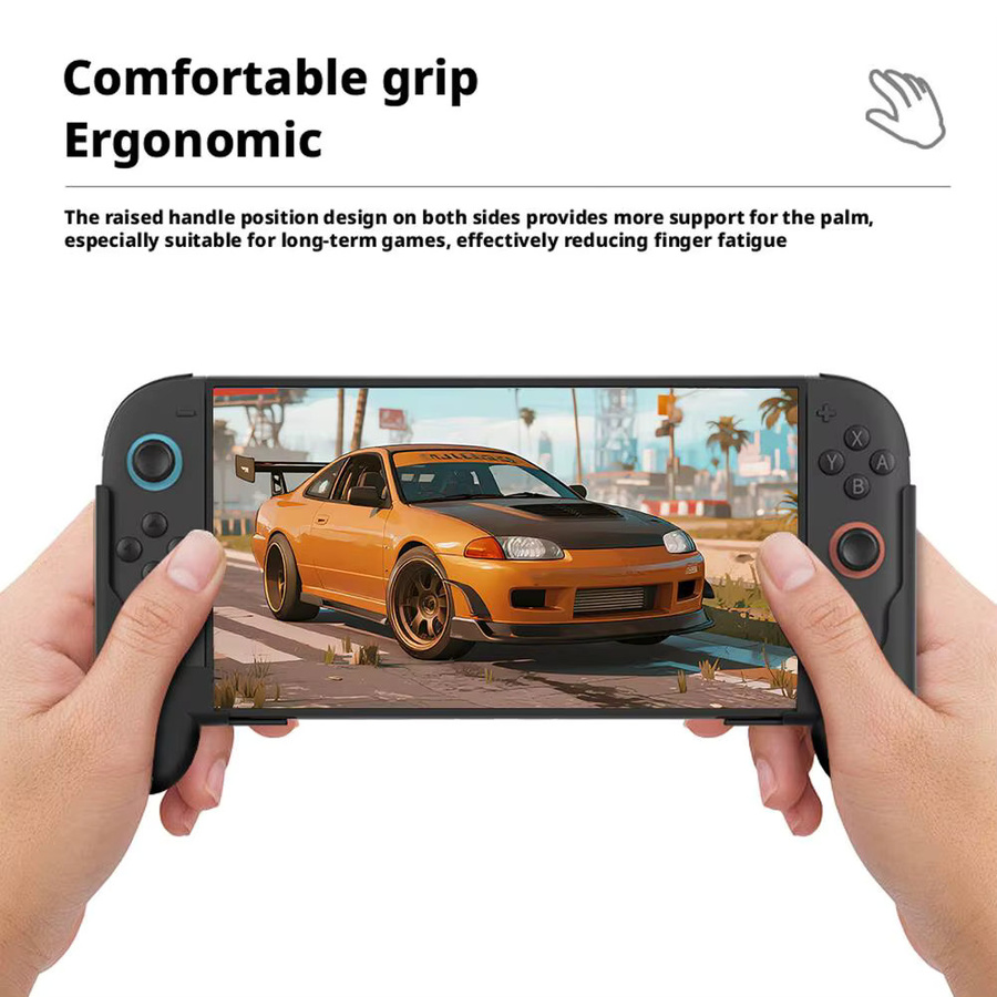 Ergonomischer und rutschfester Handgriff für Switch 2 mit geteilten Griffen in Schwarz - Bild 3