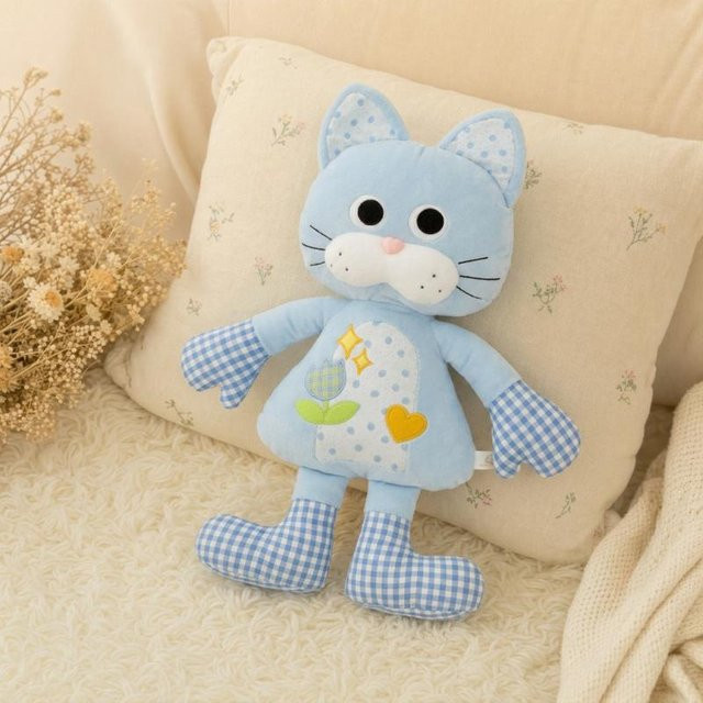 Yiran toy Stoffpuppe Katze Plüschtier, Blau - Bild 1