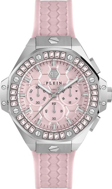 Philipp Plein Chronograph, Quarz, Edelstahl, Pink, Silikon, 42 mm, Unisex - Bild 1