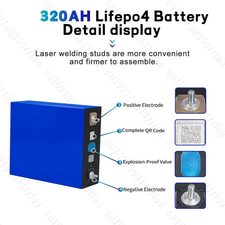 Fullfutura LiFePO4 Lithium-Eisenphosphat-Zelle 3,2V 320Ah in Blau für DIY 12V 24V 28V Systeme wie Boote, Wohnmobile und Anhänger - Bild 4