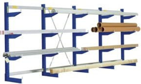 Bito Kragarmregal Set NT600 IPE100 TypL, Farbe: Enzianblau, H: 198 cm, B: 323,5 cm, T: 70 cm, 4 Ständer - Bild 1