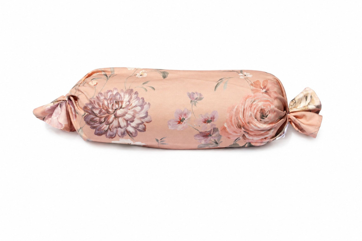 Betten Hofmann Relax Nackenrolle Nackenstütze mit Jersey Bezug in Rosa Blumenmuster - Bild 1