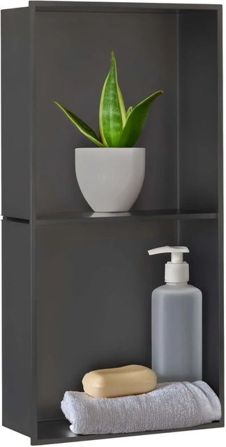 Dalsys Wandnische aus Edelstahl für die Dusche, Schwarz, B/T/H: 60 x 30 x 12 cm - Bild 1
