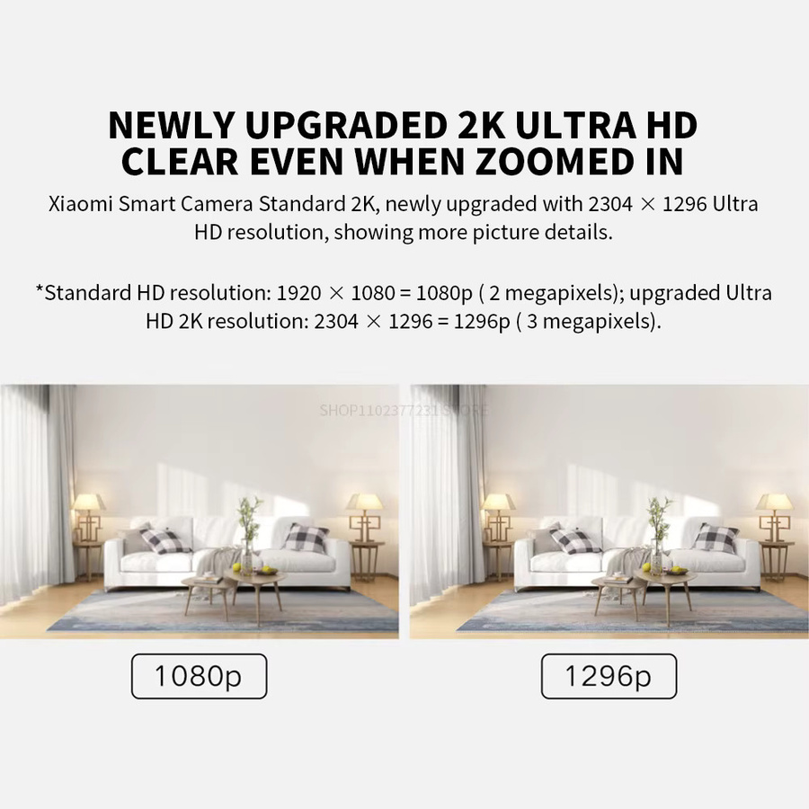 Xiaomi Smart IP Kamera 2K 1296P Full HD mit IR Nachtsicht und Weitwinkel in Weiß - Bild 2