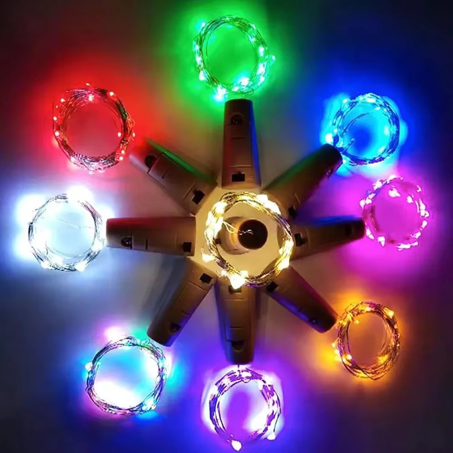 OKAL RED EAST LED-Lichterkette mit Kupfer- und Silberdraht für Weihnachts-, Hochzeits- und Valentinstagsdekoration, batteriebetrieben, mehrfarbig - Bild 4