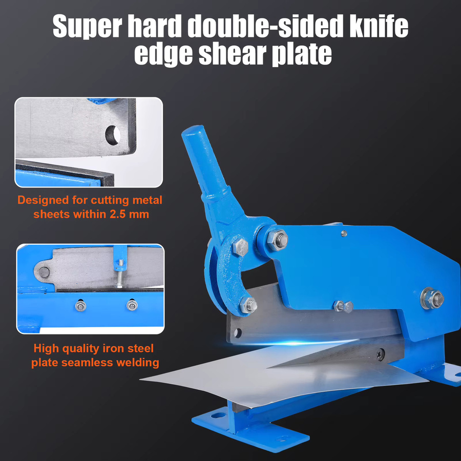 12-Zoll Handplattenschere als Blechschere für Metall und Stahlplatten in Blau - Bild 5