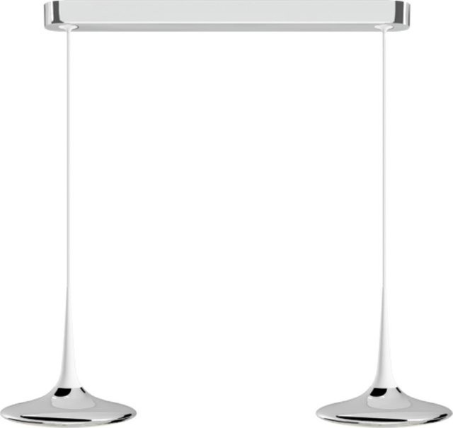 Falling Leaf Trace 2/70 LED-Pendelleuchte GRAU, 2-flammig, Aluminium poliert und Weiß, dimmbar mit dim2warm (2200K - 2700K) - Bild 1