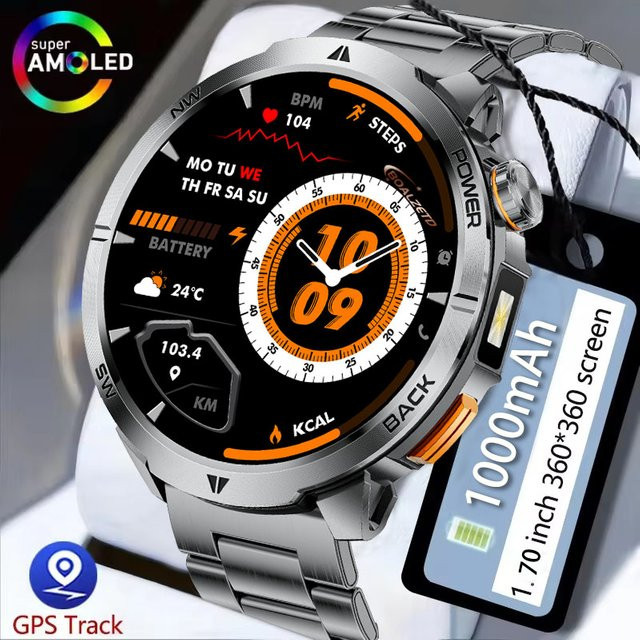 BOALZETD Smartwatch, Schwarz, GPS, Herren - Bild 1