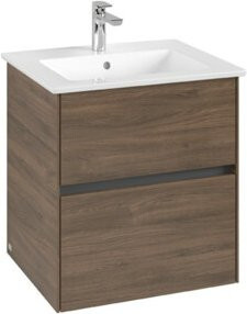V&B Waschtischunterschrank Collaro in Arizona Oak mit mittiger Waschtischplatzierung, B/T/H: 56,1 x 61 x 48 cm - Bild 1