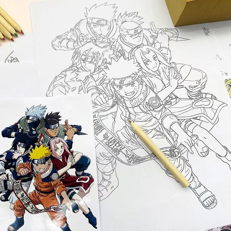 CHIC STUDIO Naruto Skizzenbuch mit bunten Anime-Charakteren in A4 und Multicolor - Bild 5