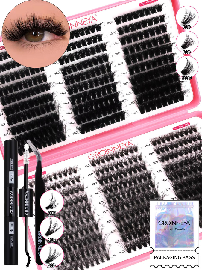 GROINNEYA DIY Wimperncluster-Set, Unisex - Bild 7