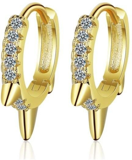 YIRAN Jewelry Creolen 925 Sterlingsilber, Zirkonia, gold, Damen - Bild 1
